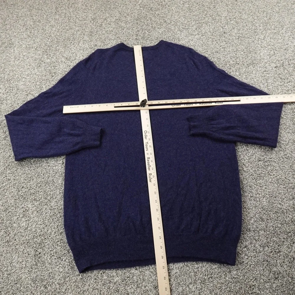 Club Room Sweater Mens XL Blue Cashmere V Neck Pullover Luxury Knit Soft Grandpa